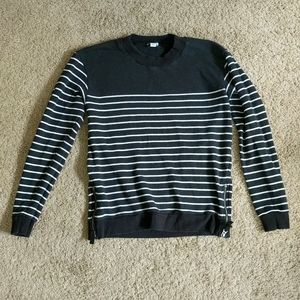 Splendid Black White Striped Zipper Small S